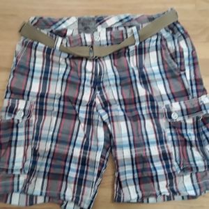 SLADE WILDER mens blue print cargo shorts size 40